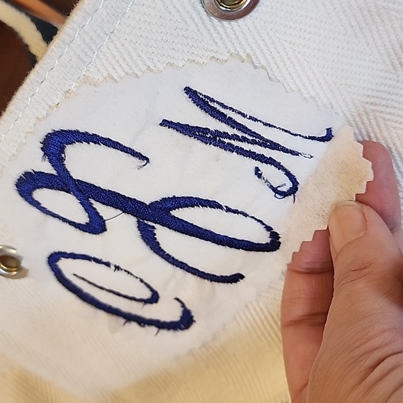 ‼️NWOT Pottery Barn White and Orange Seacliff Canvas Tote with Striped Handles - Picture 17 of 17